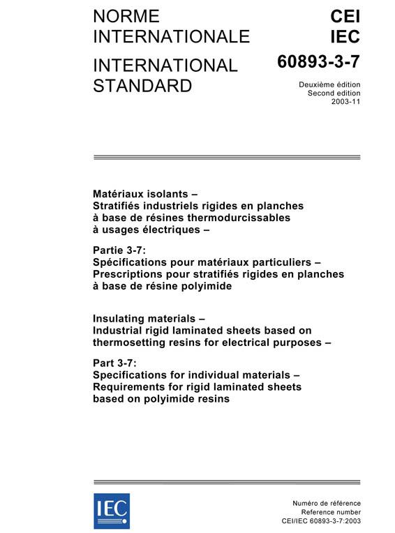 Cover IEC 60893-3-7:2003